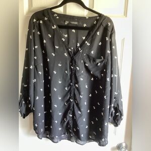 Maurice’s plus size 3 sheer bow blouse